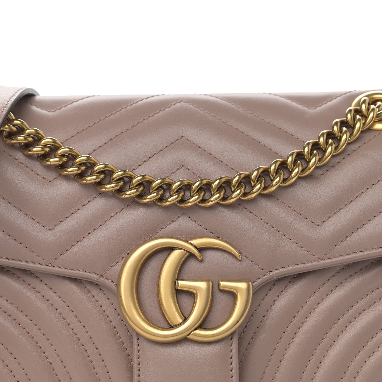 Gucci Calfskin Matelasse Small GG Marmont Shoulder Bag Porcelain Rose 7 of 10