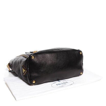 Prada Glace Calf Studded Tote Nero Black 4 of 11