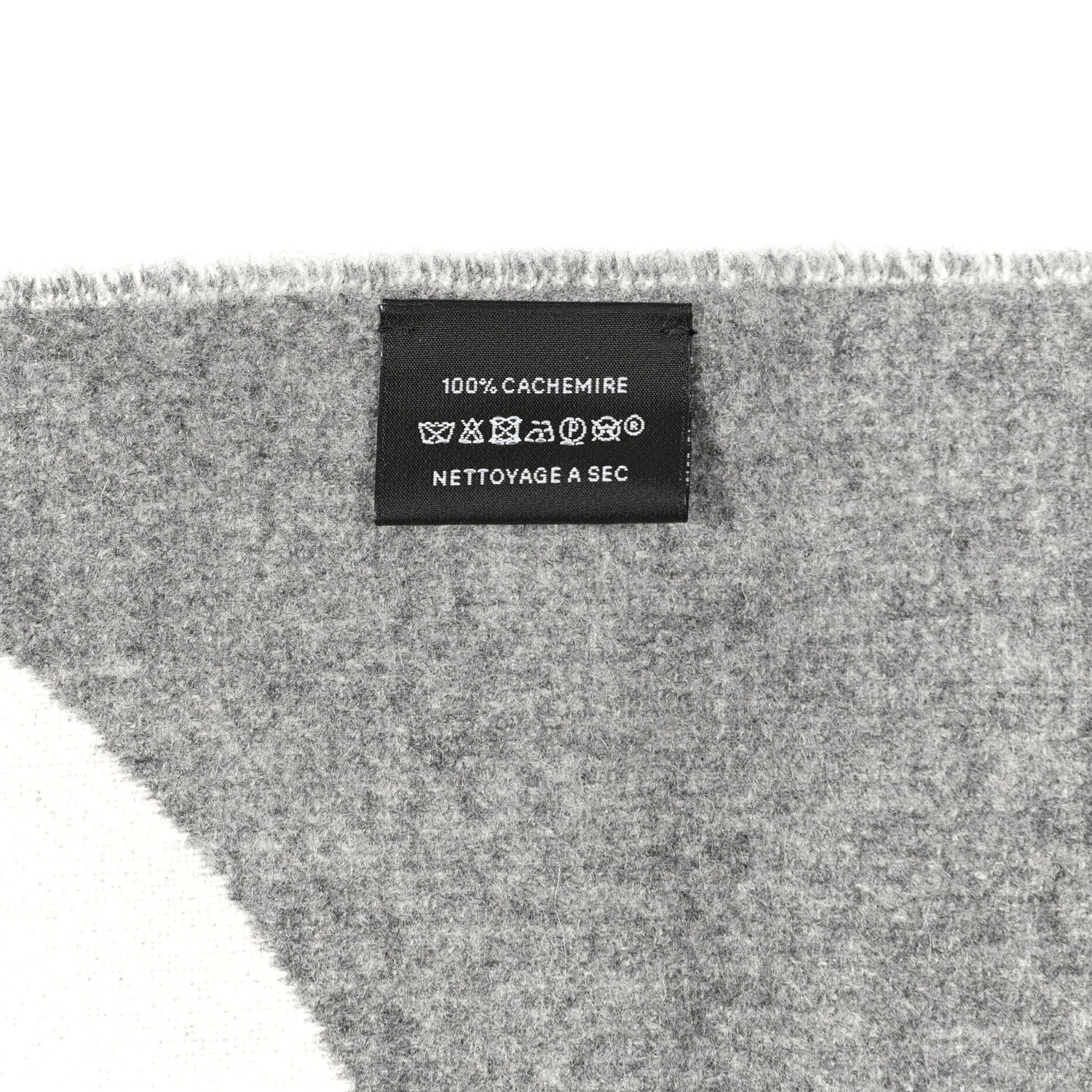 Hermes Cashmere Casaque Charms Muffler Gris Flanelle Ivoire 4 of 4
