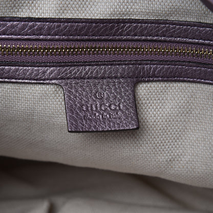 Gucci Metallic Pebbled Calfskin Medium Soho Chain Shoulder Bag Purple 6 of 10
