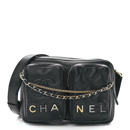 Chanel Calfskin Quilted Small Camera Case Black 1 of 12