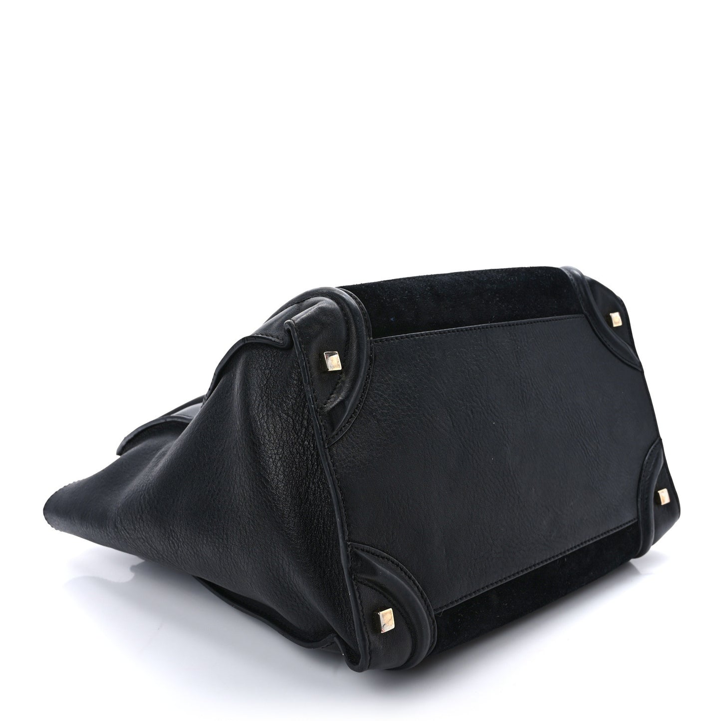 Smooth Calfskin Suede Mini Luggage Black