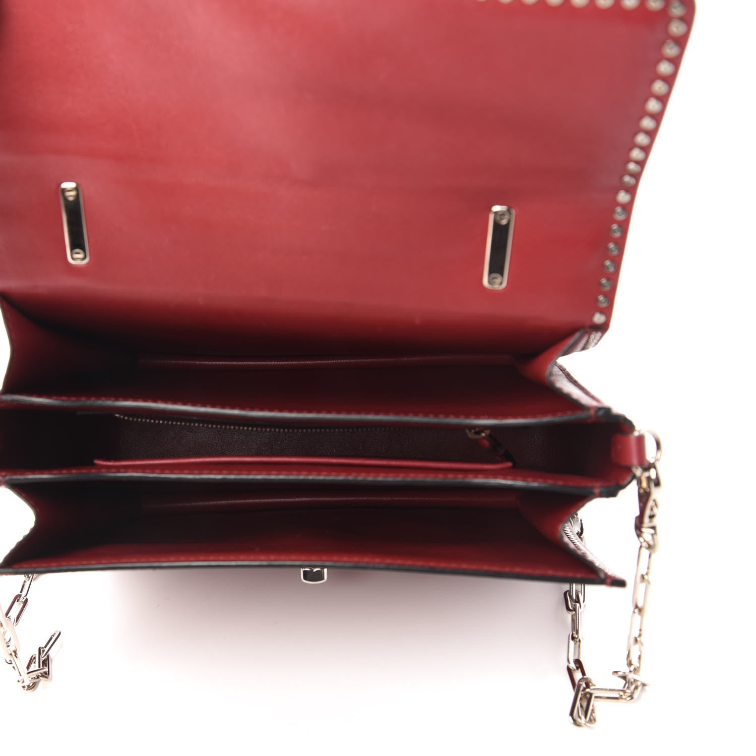 Valentino Garavani Vitello Rockstud Cabana Top Handle Bag Rubino 5 of 9