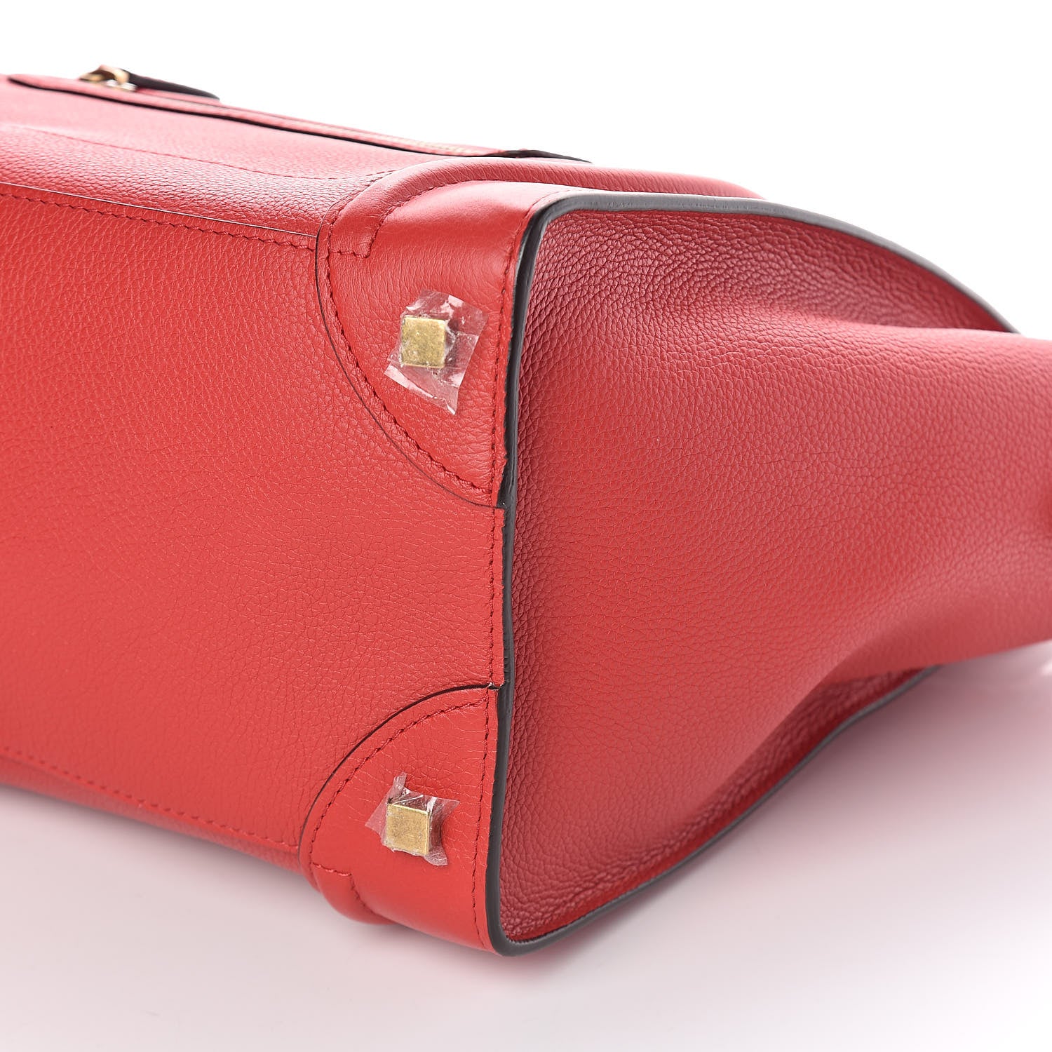 Celine Drummed Calfskin Mini Luggage Coquelicot 8 of 9