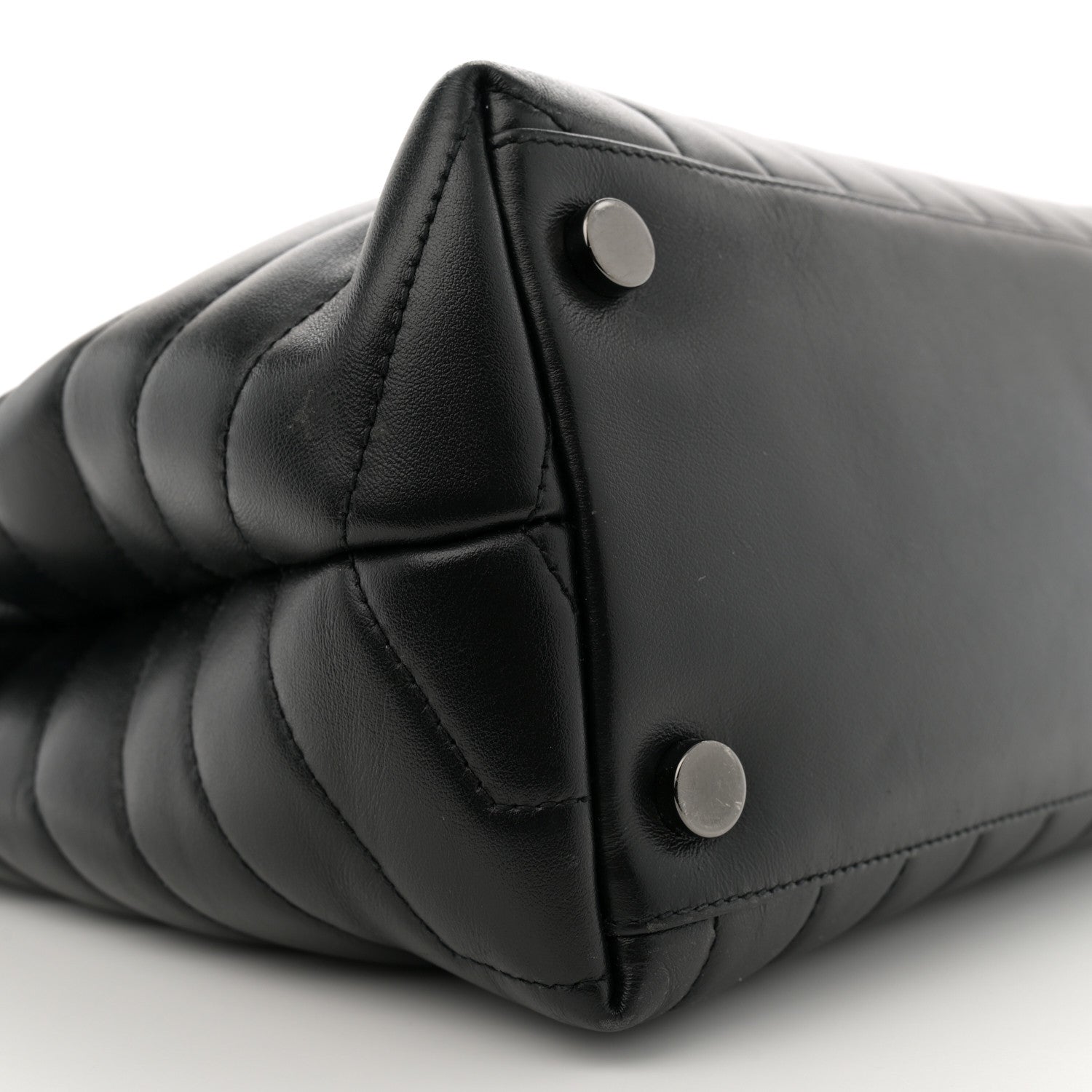 Saint Laurent Calfskin Y Quilted Monogram Monochrome Large Loulou Chain Satchel Black 9 of 13