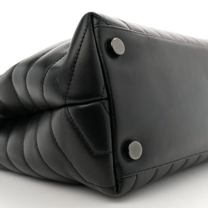 Saint Laurent Calfskin Y Quilted Monogram Monochrome Large Loulou Chain Satchel Black 9 of 13