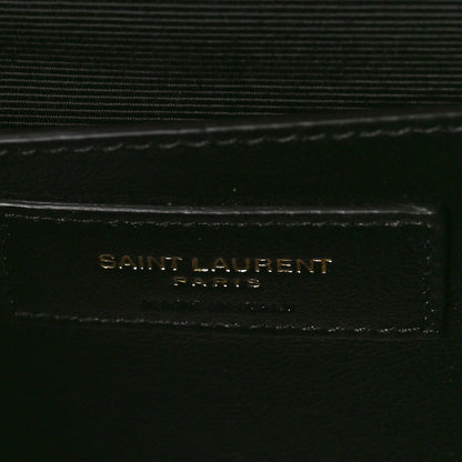 Saint Laurent Grain De Poudre Textured Mixed Matelasse Medium Triquilt Monogram Satchel Dark Latte 7 of 10