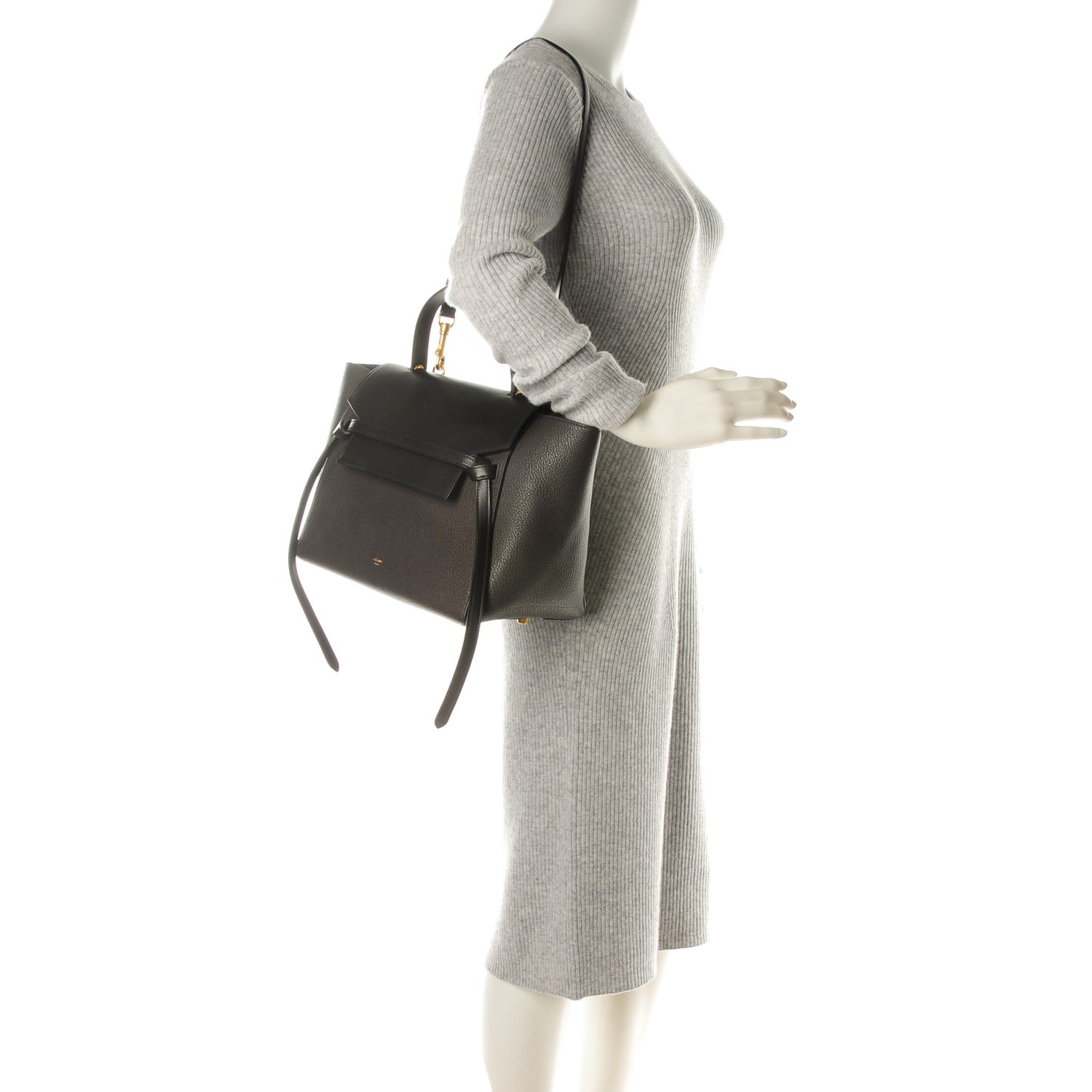 Celine Goatskin Smooth Calfskin Mini Belt Bag Dark Taupe 2 of 8