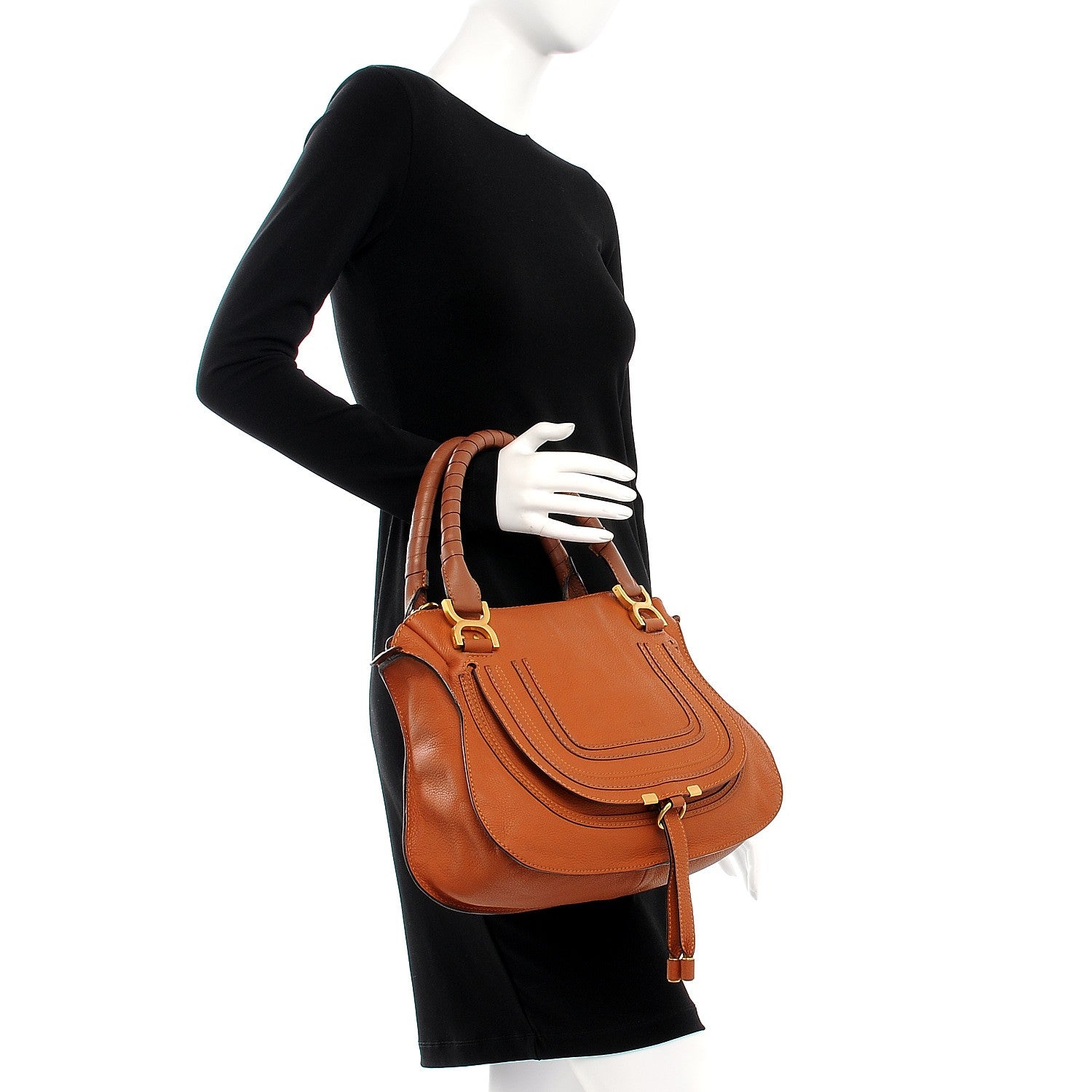 Chloe Calfskin Medium Marcie Satchel Tan 3 of 10