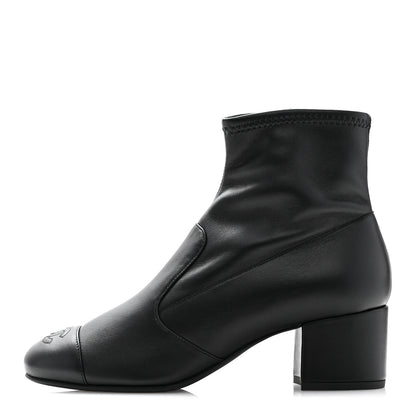 Chanel Lambskin Ankle Boots 37.5 Black 1 of 9