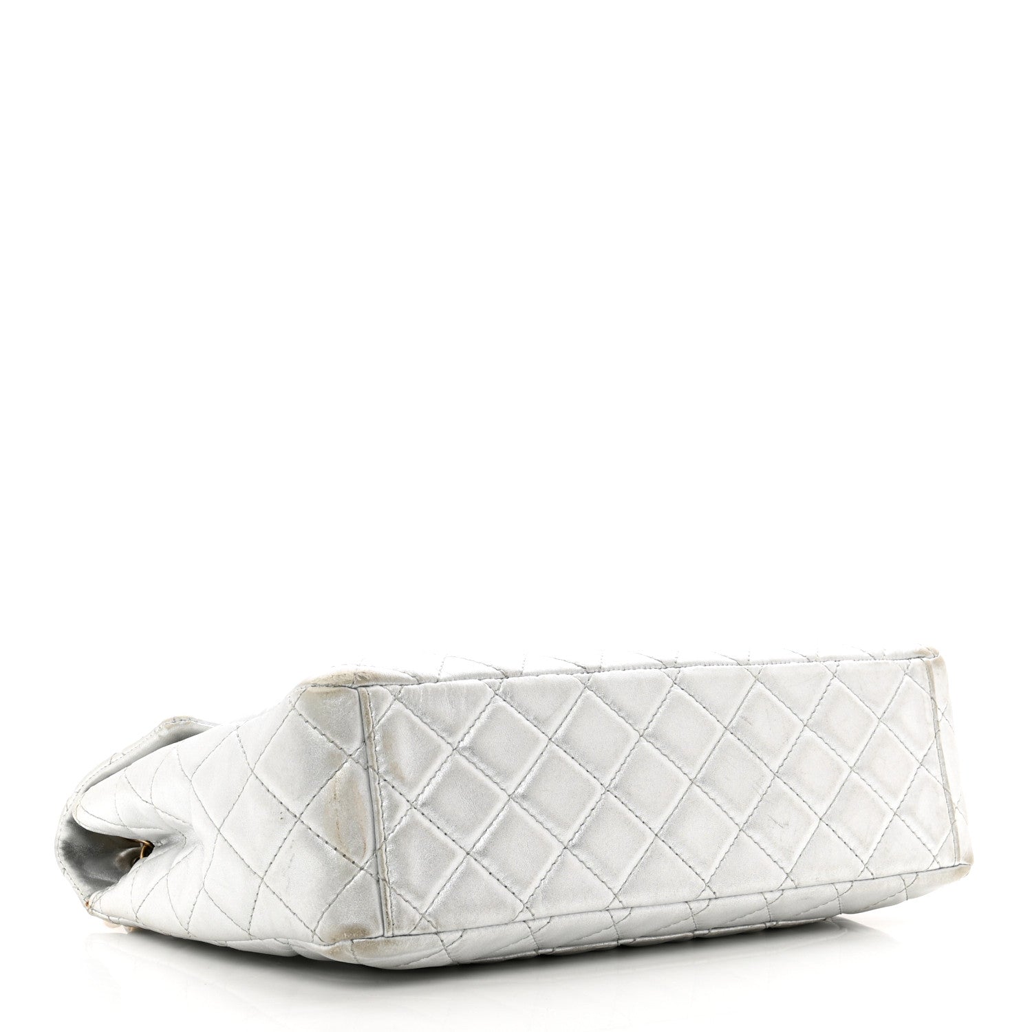 Chanel Metallic Lambskin Quilted Maxi Single Flap Silver 4 of 12