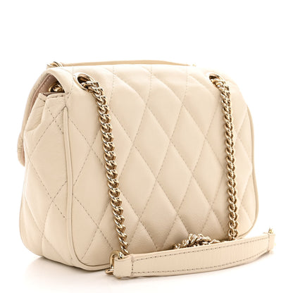 Mulberry Shiny Calfskin Quilted Mini Darley Shoulder Bag Chalk 3 of 10