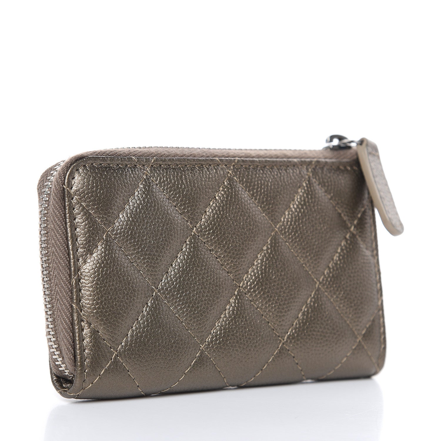 Chanel Metallic Caviar Quilted Key Holder Case Bronze 3 of 8
