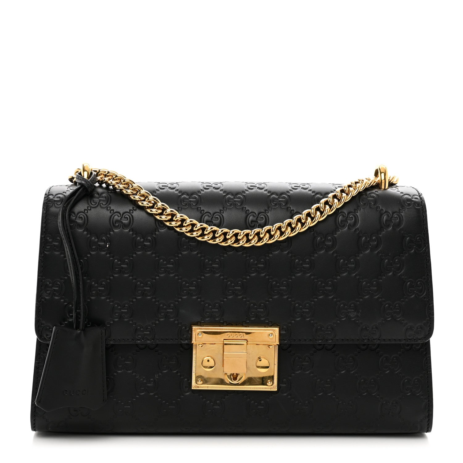 Gucci Guccissima Medium Padlock Shoulder Bag Black 1 of 12