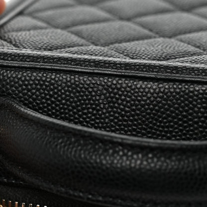 Chanel Caviar Quilted CC North South Filigree Vanity Case Black 20 of 22