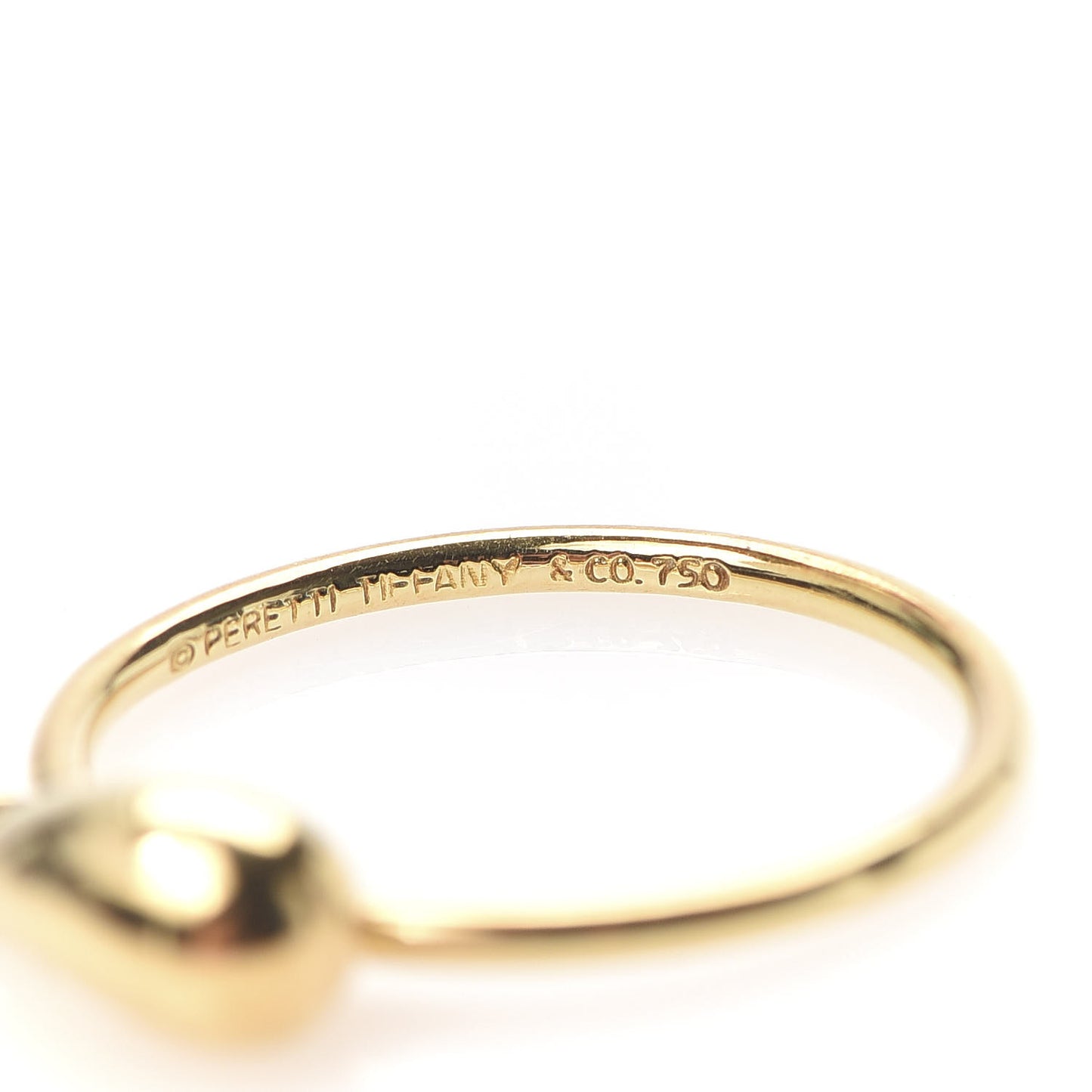 18K Yellow Gold Elsa Peretti Teardrop Charm Ring 49 5