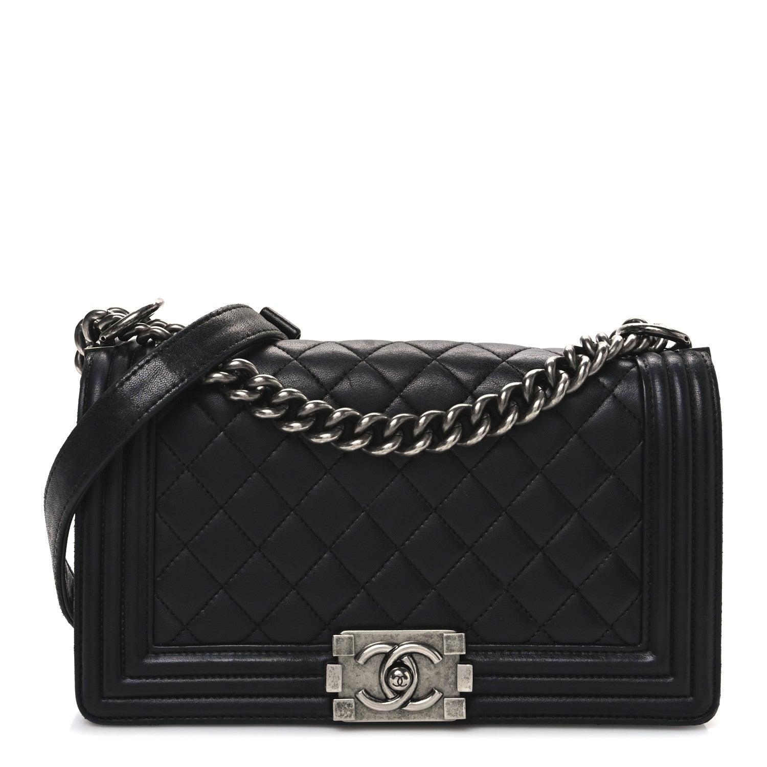 Chanel Lambskin Quilted Medium Boy Flap Black 1 of 11
