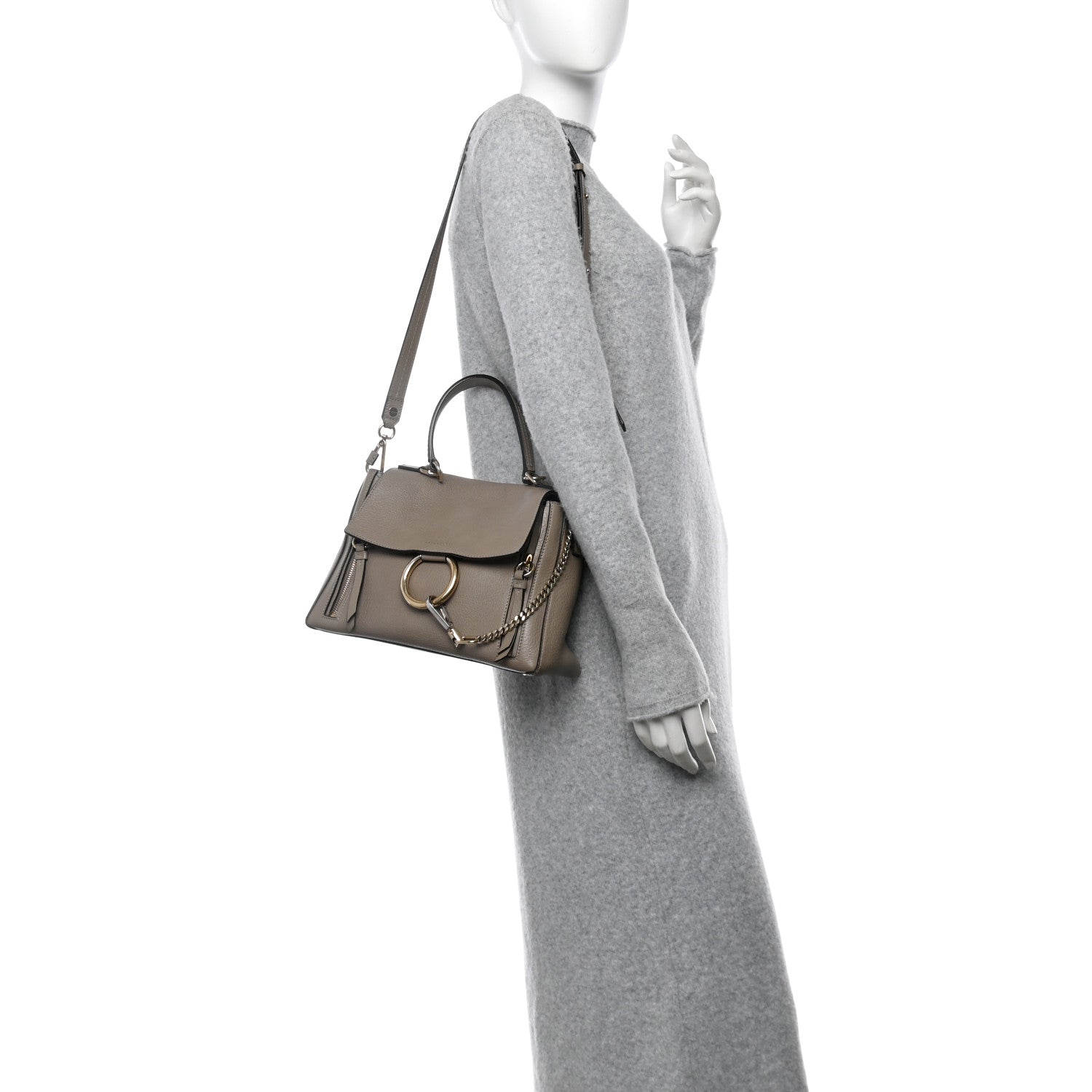Chloe Calfskin Mini Faye Day Shoulder Bag Motty Grey 2 of 11