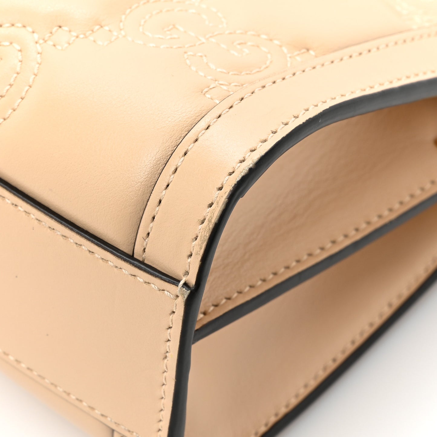 Calfskin GG Matelasse Small Slim Chain Shoulder Bag Naturale