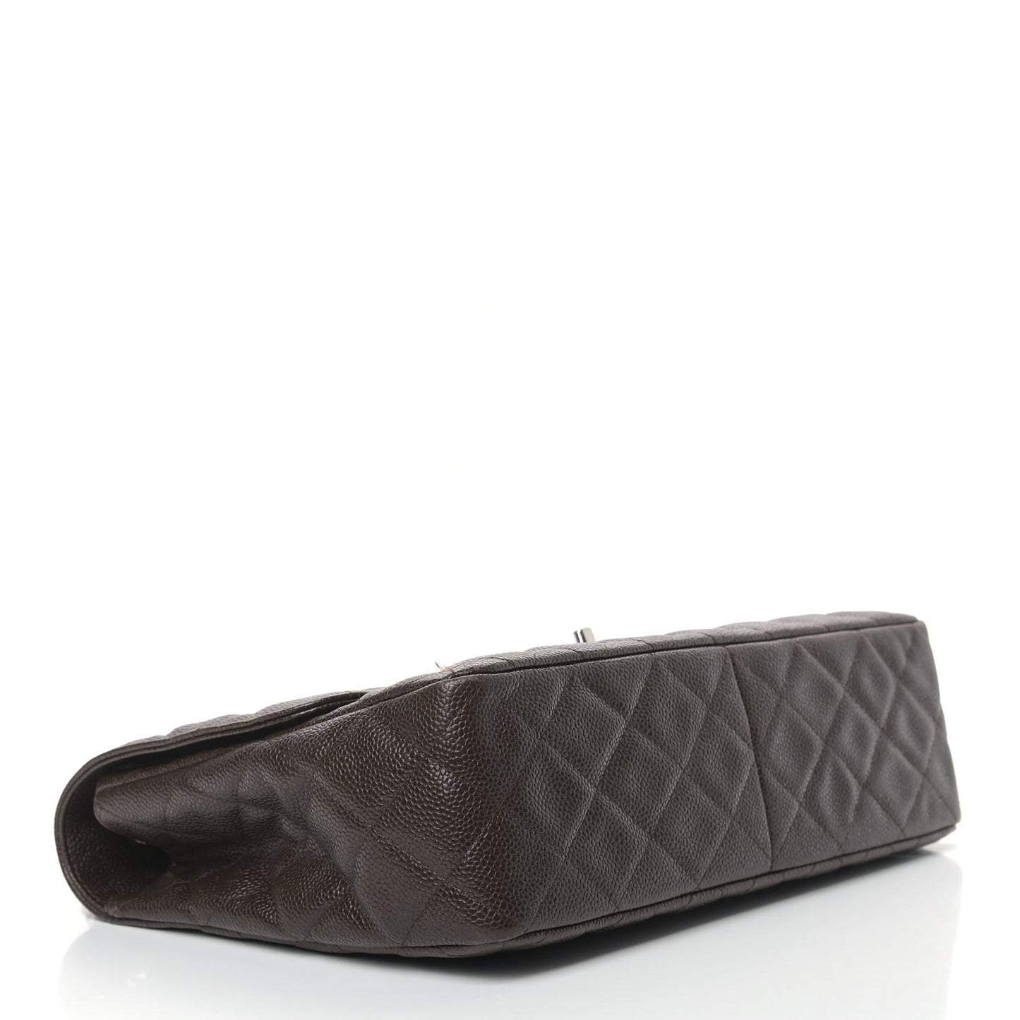 Caviar Quilted Jumbo Single Flap Dark Brown