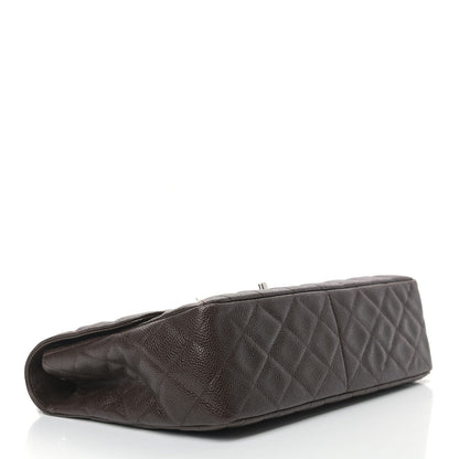 Chanel Caviar Quilted Jumbo Single Flap Dark Brown 3 of 13