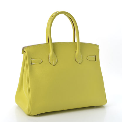 Hermes Epsom Candy Birkin 30 Lime Gris Perle 2 of 34