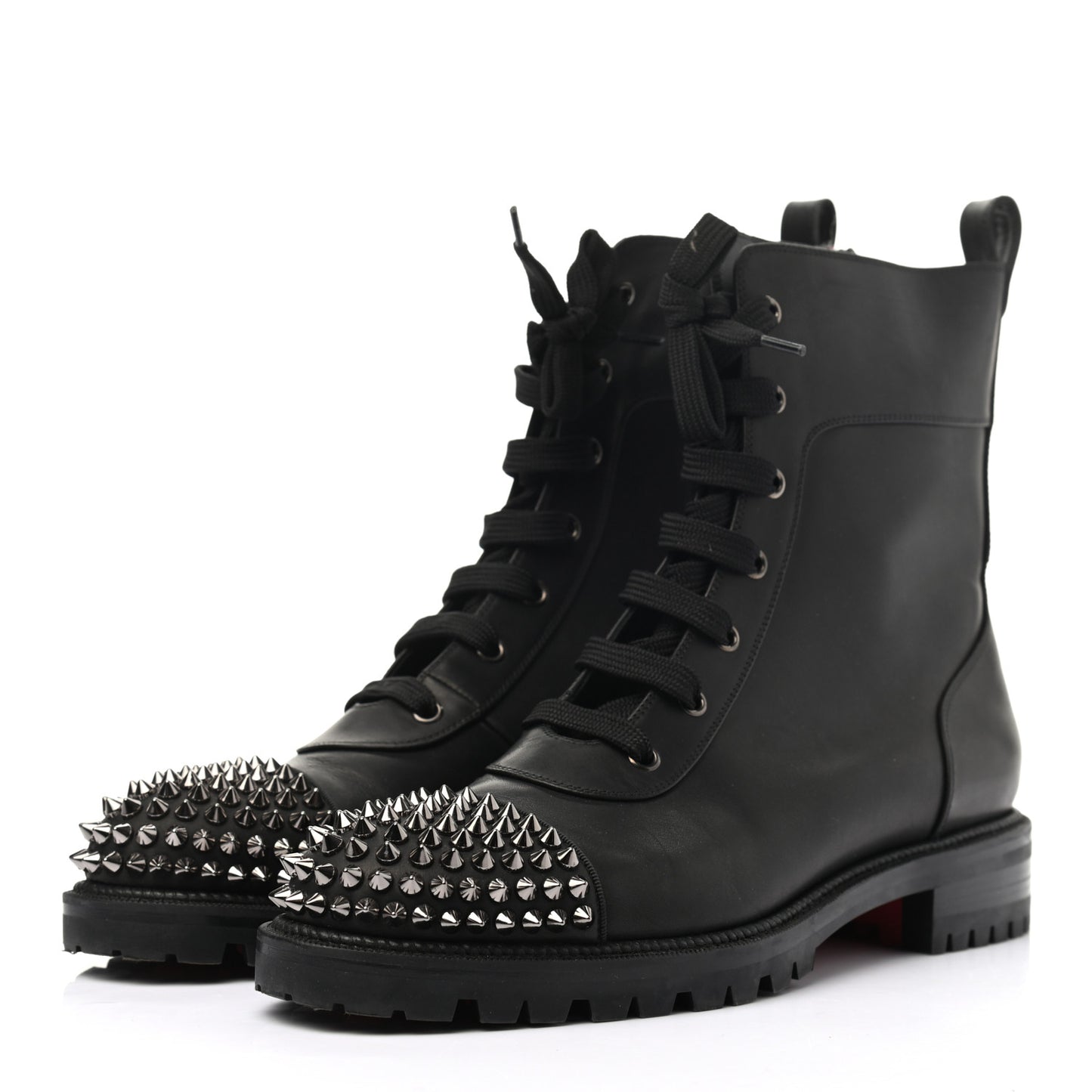 Calfskin Spikes TS Croc Flat Boots 41 Black