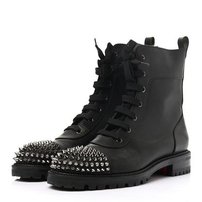 Christian Louboutin Calfskin Spikes TS Croc Flat Boots 41 Black 3 of 6