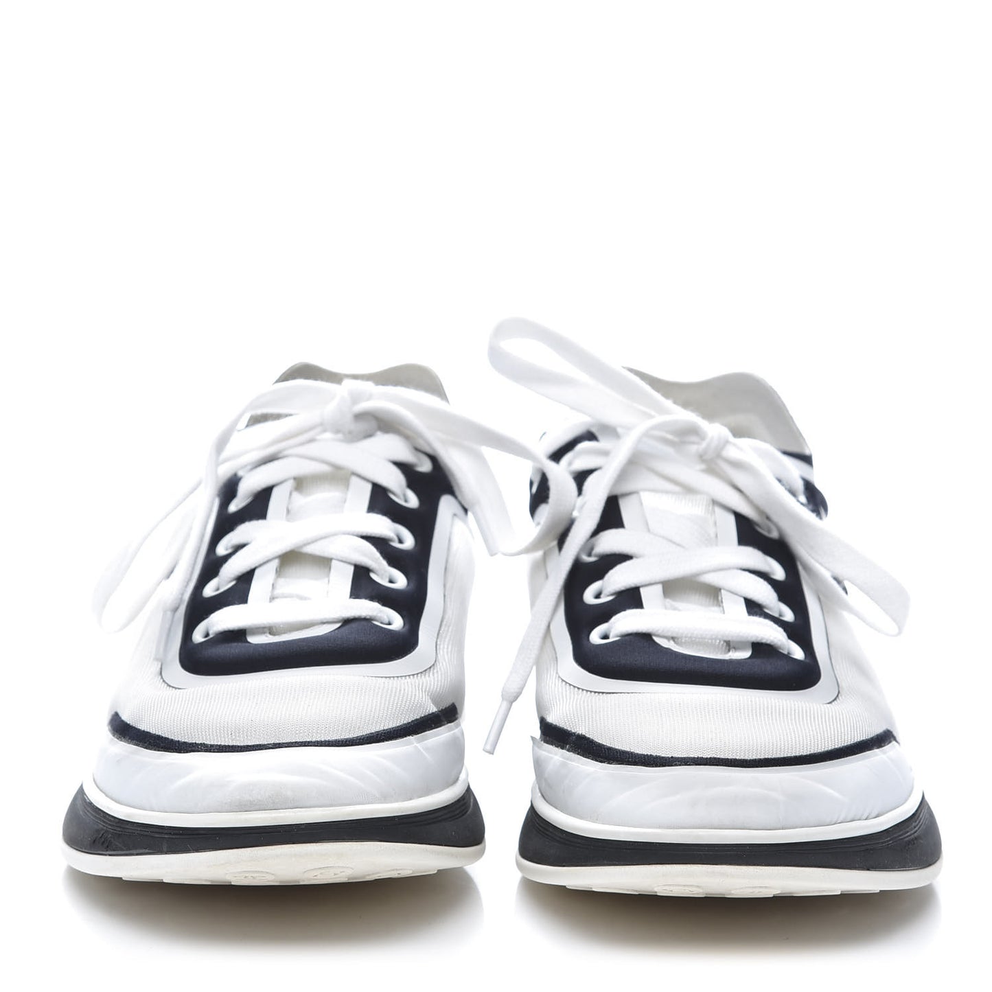 Suede Calfskin Stretch Fabric CC Sneakers 37.5 White