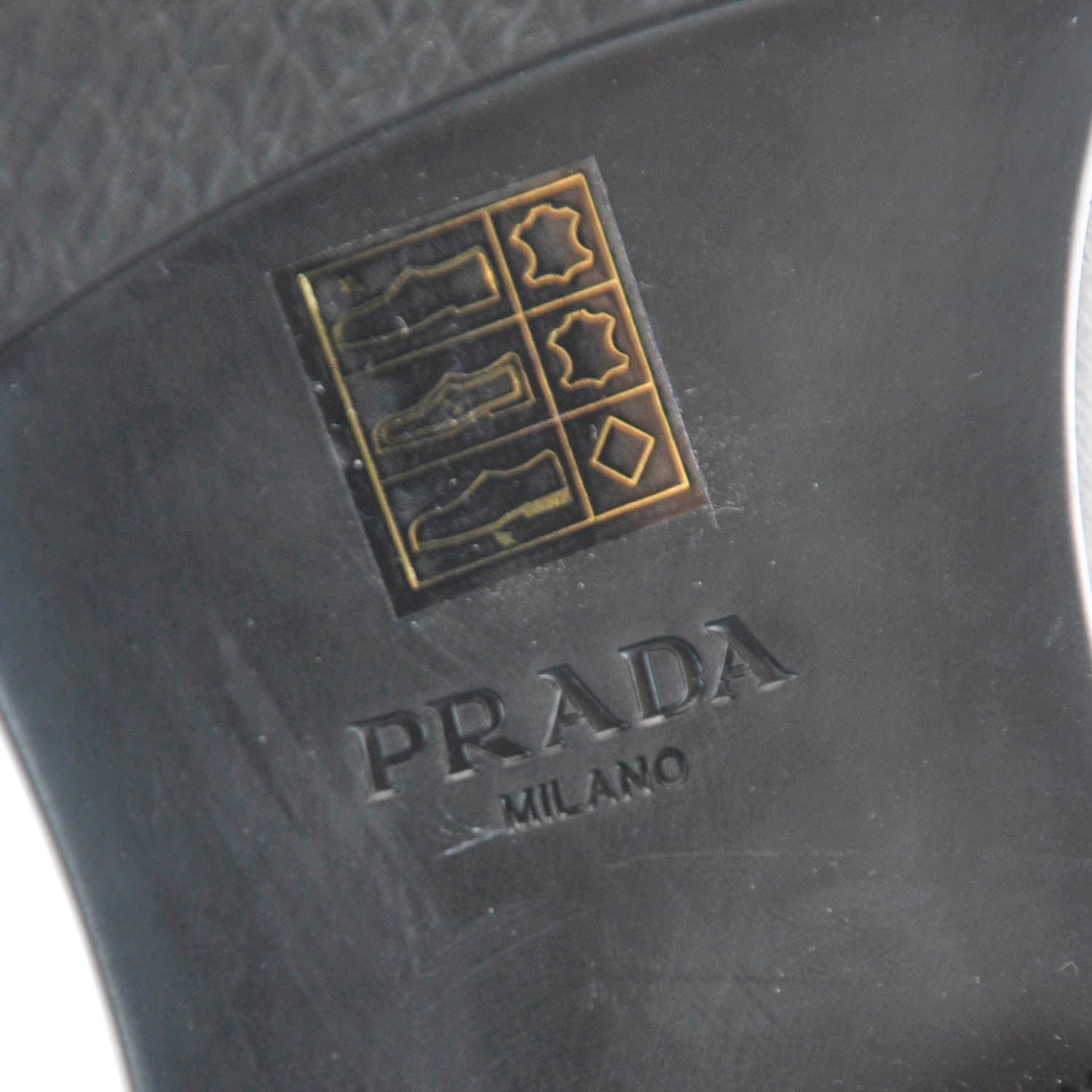 Prada Leather Rubber Tipped Oxfords Black 6 of 6