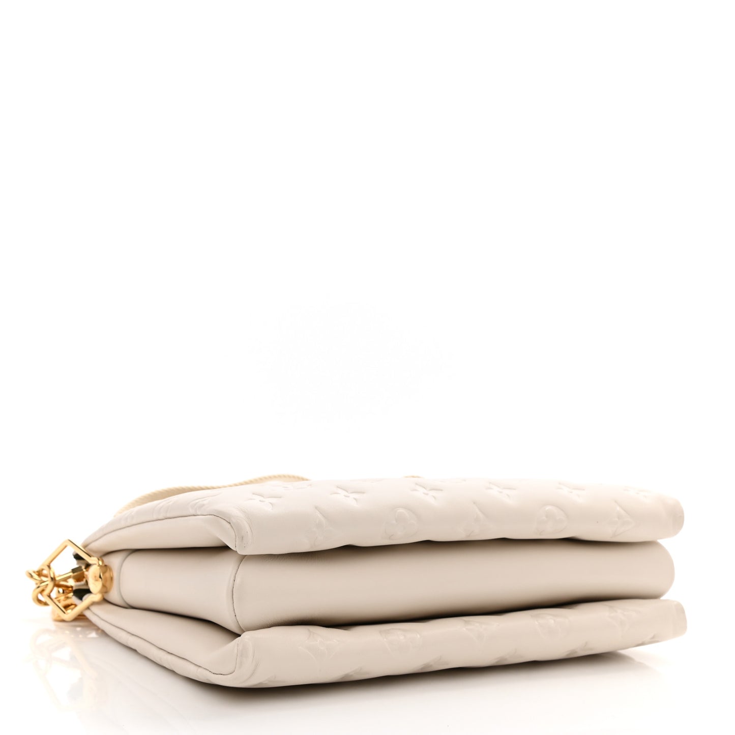 Lambskin Embossed Monogram Coussin PM Cream
