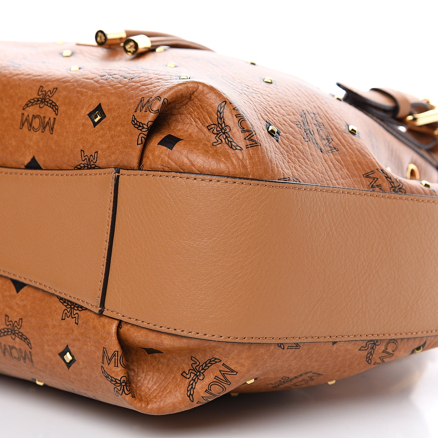Visetos Studded Small Drawstring Shopper Cognac
