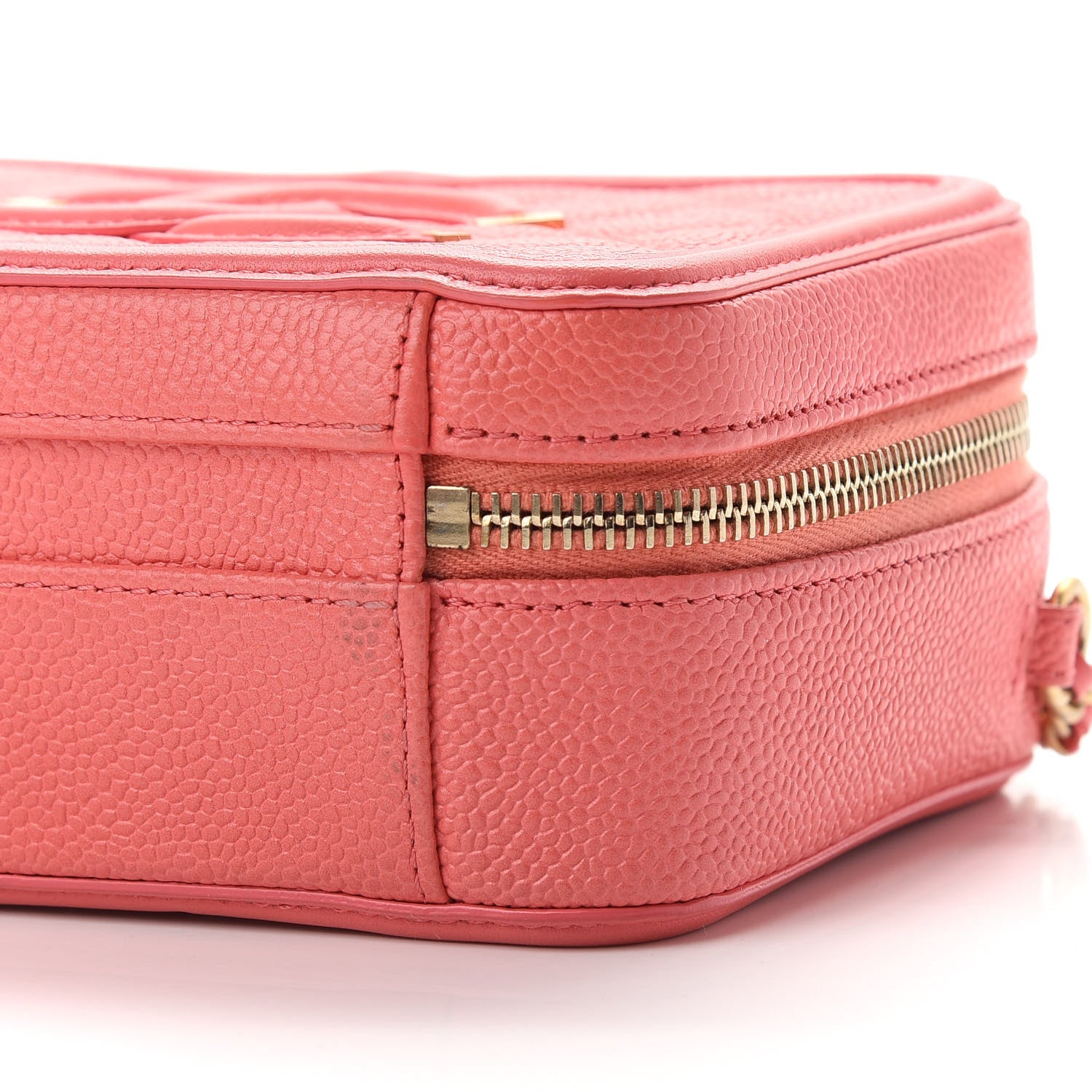 Chanel Caviar Quilted Small CC Filigree Vanity Case Coral 8 of 9