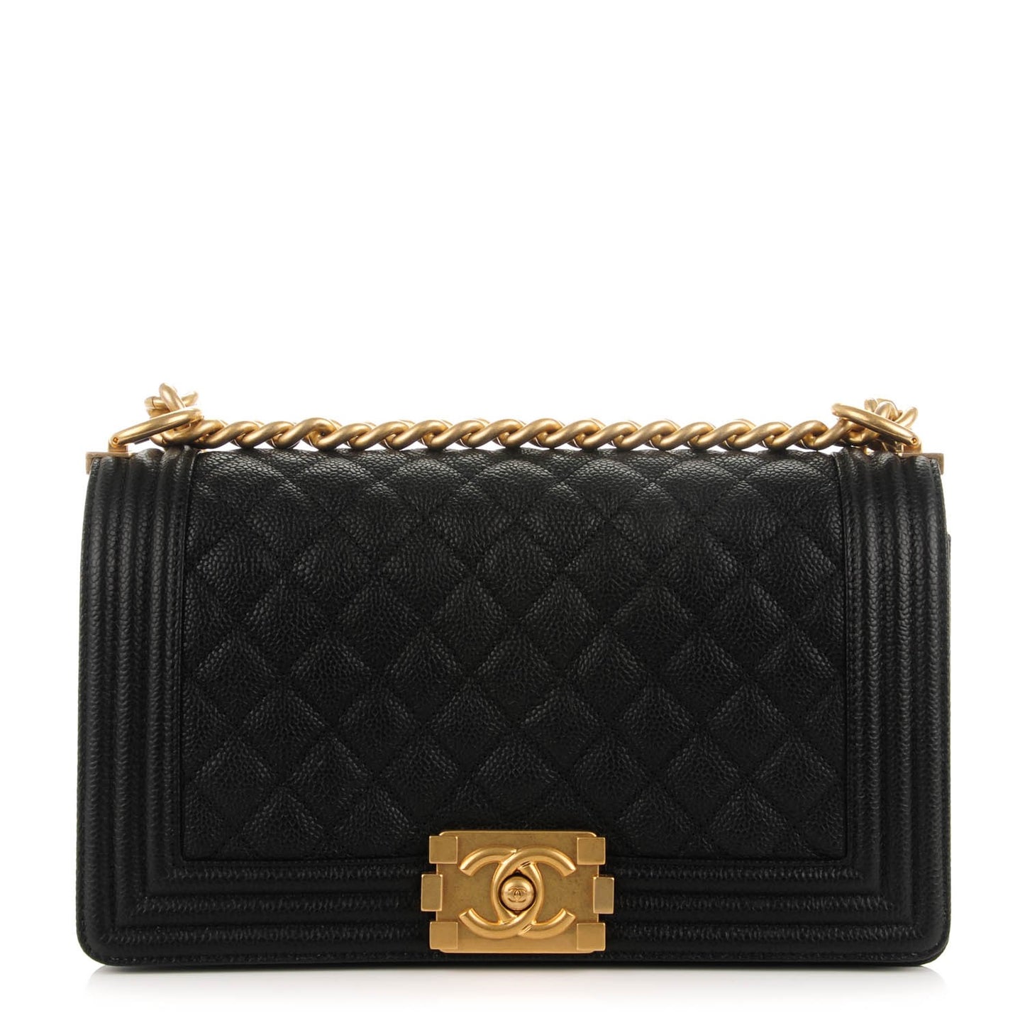 Caviar Quilted Medium Boy Flap Black