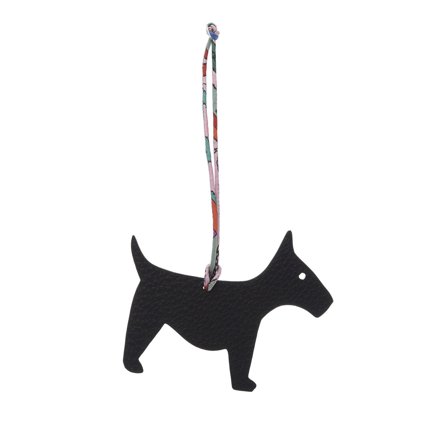 Togo Epsom Petit H Terrier Dog Bag Charm Black