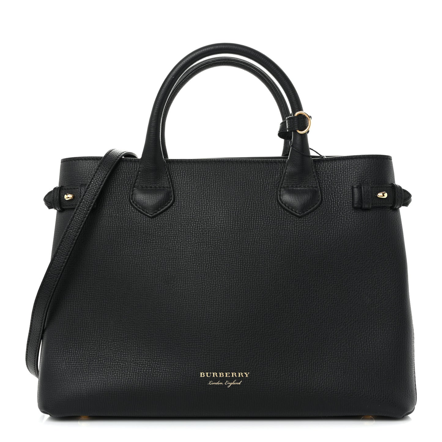 Derby Calfskin House Check Medium Banner Tote Black