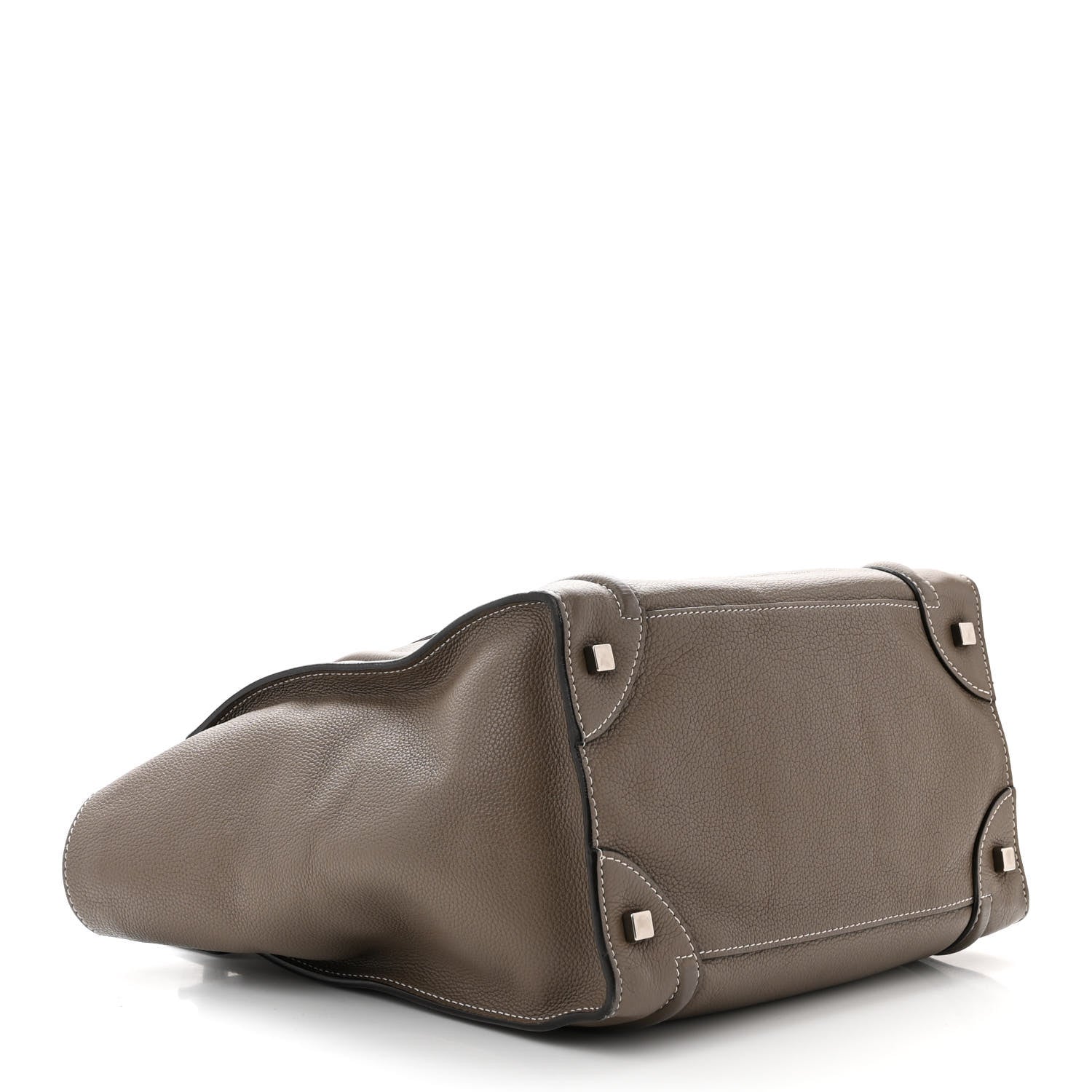 Celine Drummed Calfskin Mini Luggage Souris 4 of 11