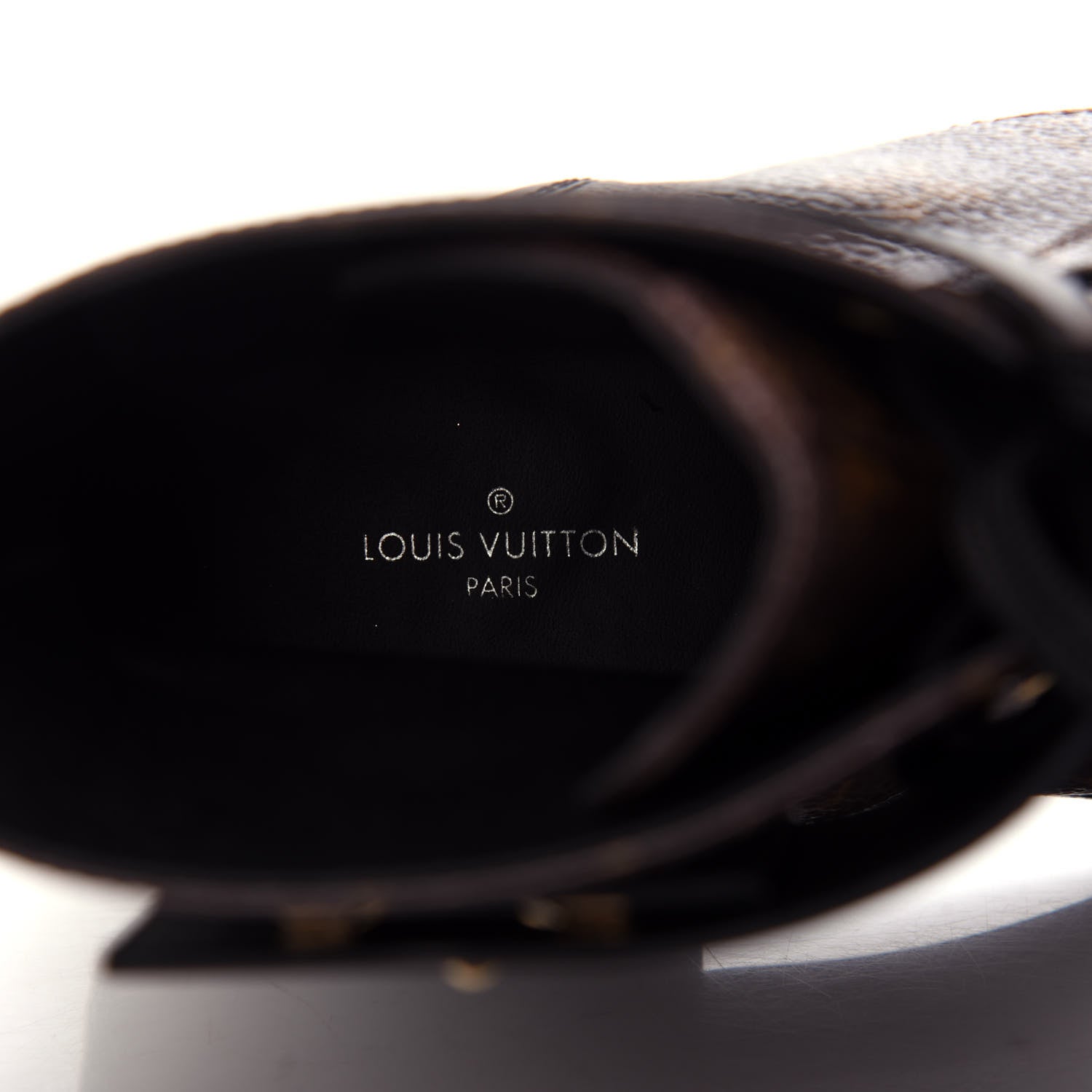 Louis Vuitton Calfskin Monogram Wonderland Flat Ranger Boots 38 Black 8 of 11