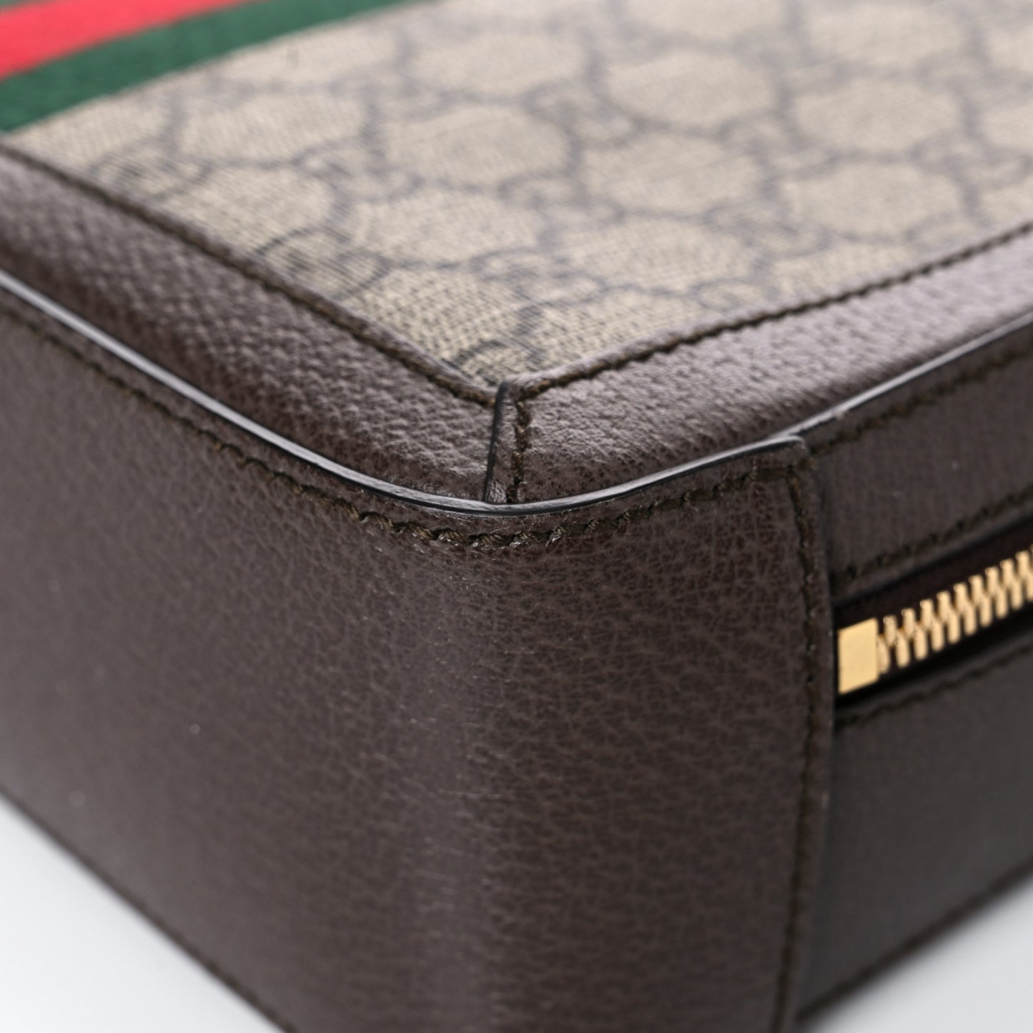 GG Supreme Web Small Ophidia Top Handle Shoulder Bag Brown