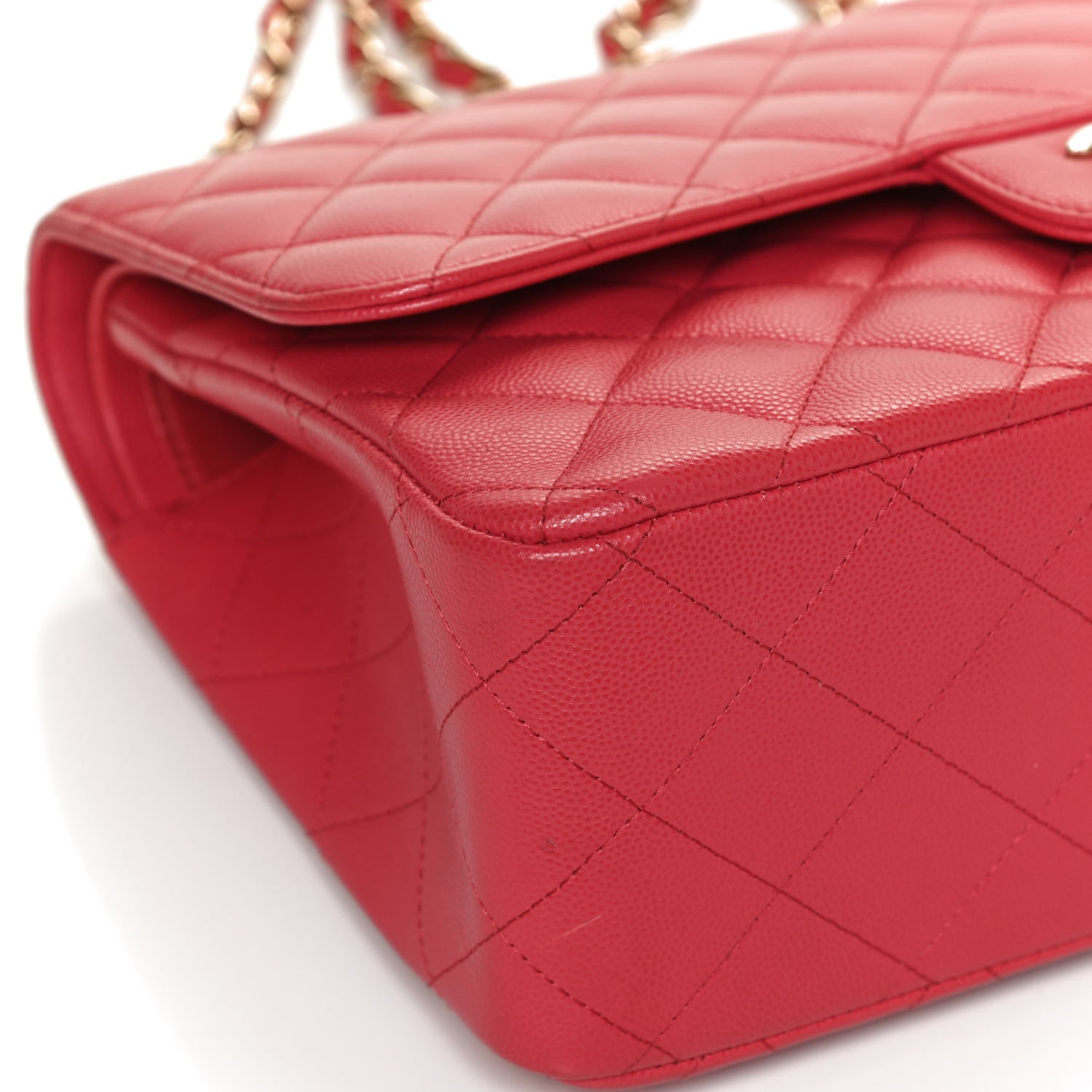 Chanel Caviar Quilted Jumbo Double Flap Dark Pink 12 of 12