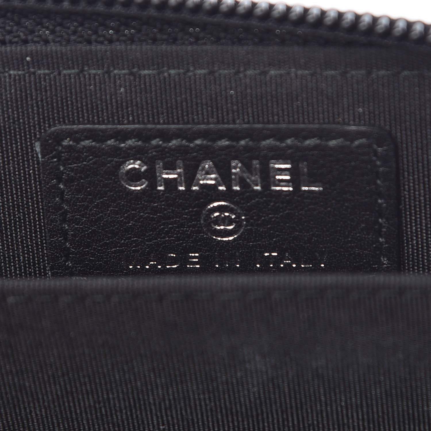Chanel Calfskin Quilted Boy Zip Around Coin Purse Wallet Black 6 of 7