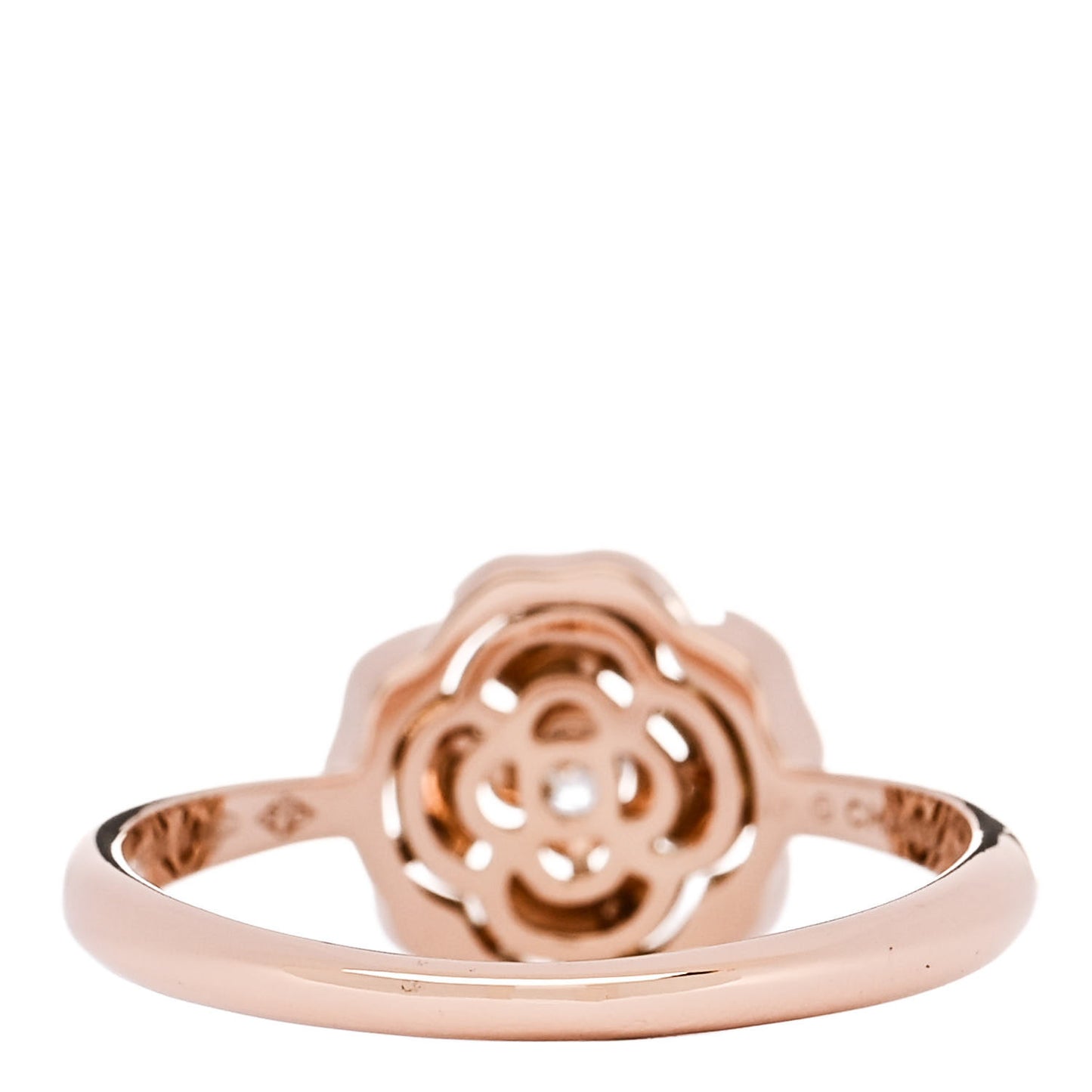18K Rose Gold Diamond Extrait de Camelia Ring 56 7.5