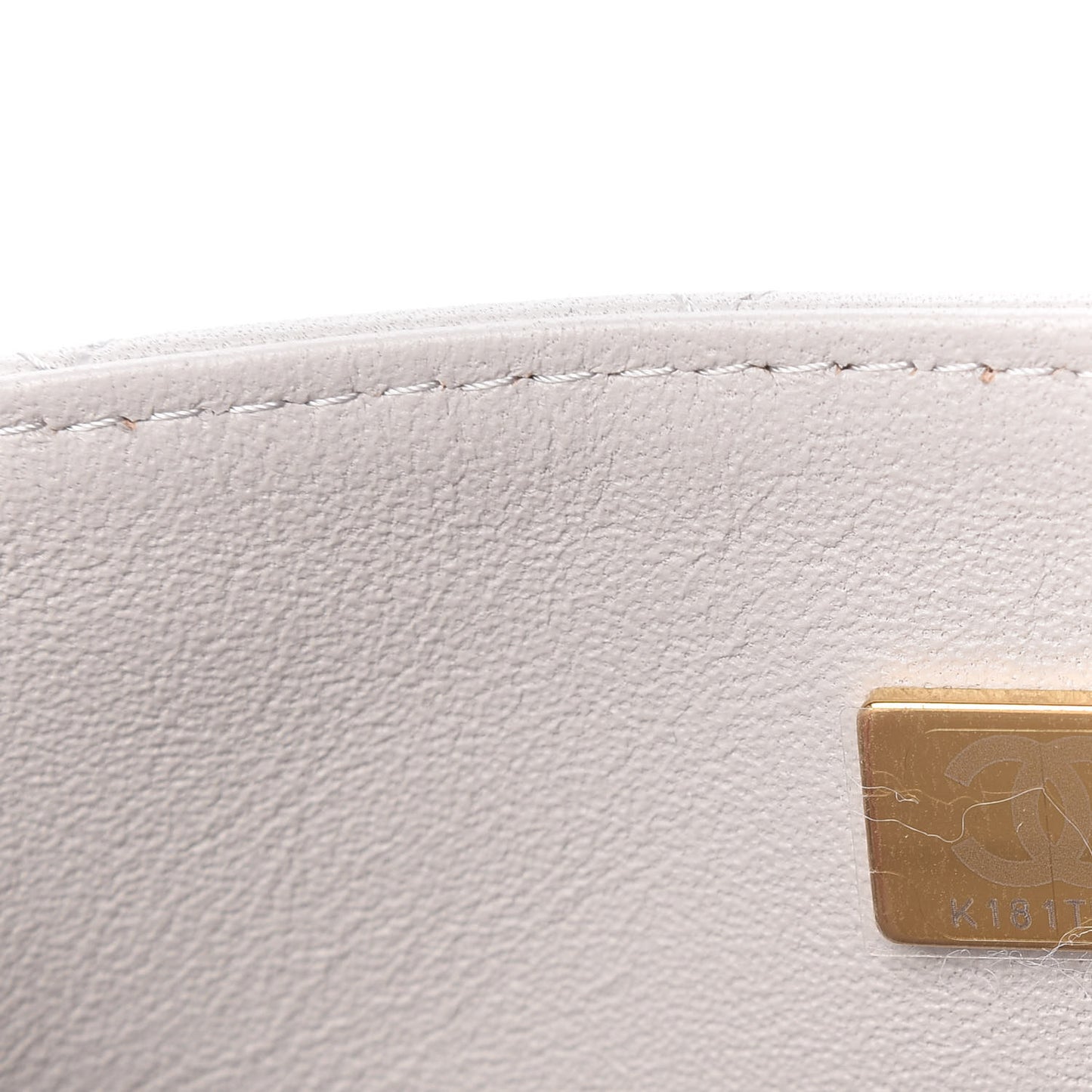 Lambskin Quilted Mini Top Handle Rectangular Flap Grey