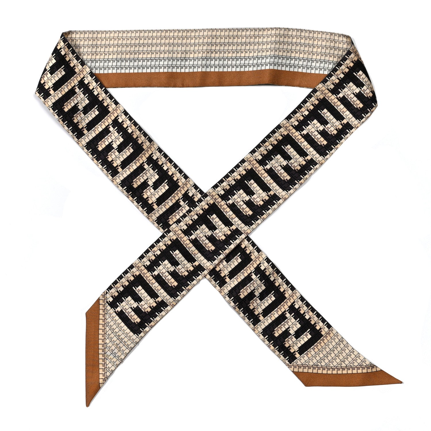 Fendi Silk FF Wrappy Bandeau Brown 1 of 3