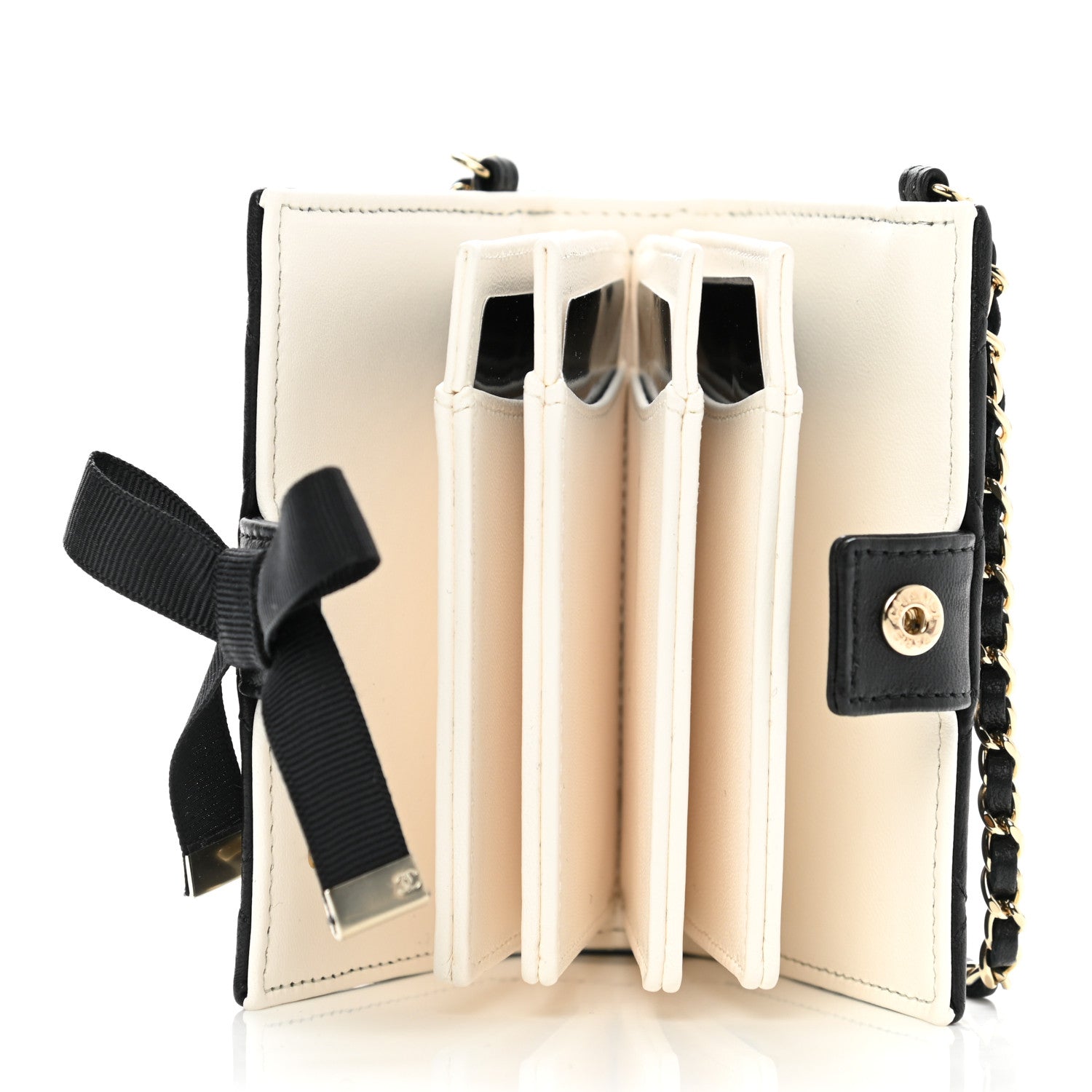 Chanel Lambskin Quilted Book Card Holder on Chain Black 5 of 10