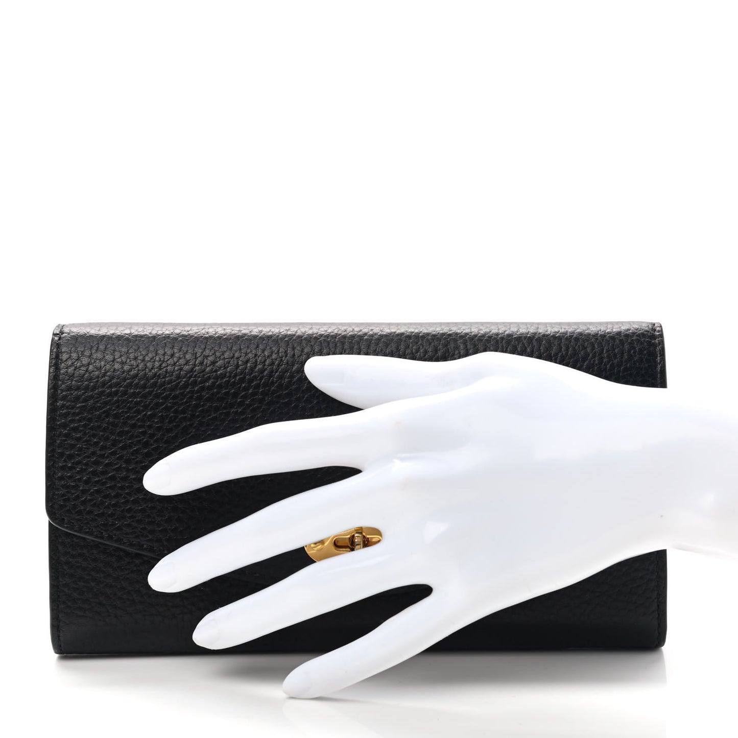 Grain Vegetable Tanned Calfskin Darley Wallet Black