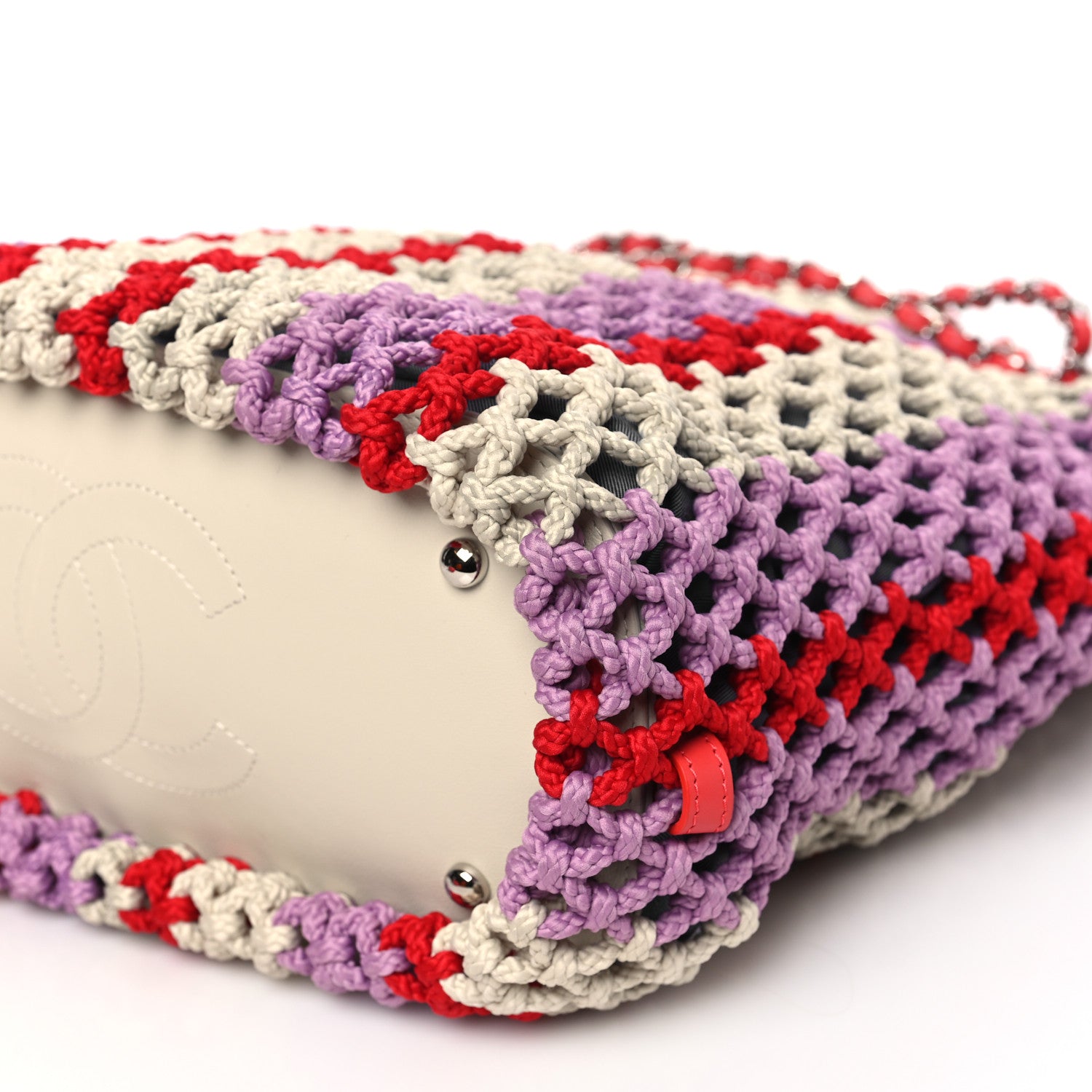 Chanel Lambskin Mixed Fibers Large Shopping Bag Red Purple White 11 of 11