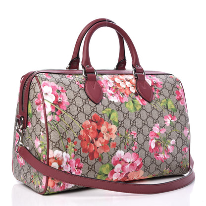 Gucci GG Supreme Monogram Blooms Medium Boston Beige Multicolor Dry Rose 4 of 15