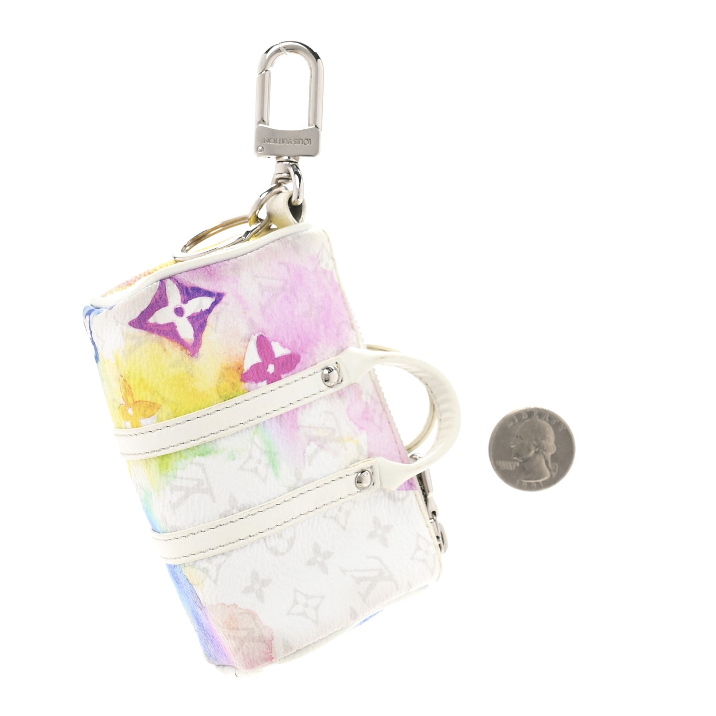 Monogram Watercolor Mini Keepall Bag Charm Key Holder Multicolor