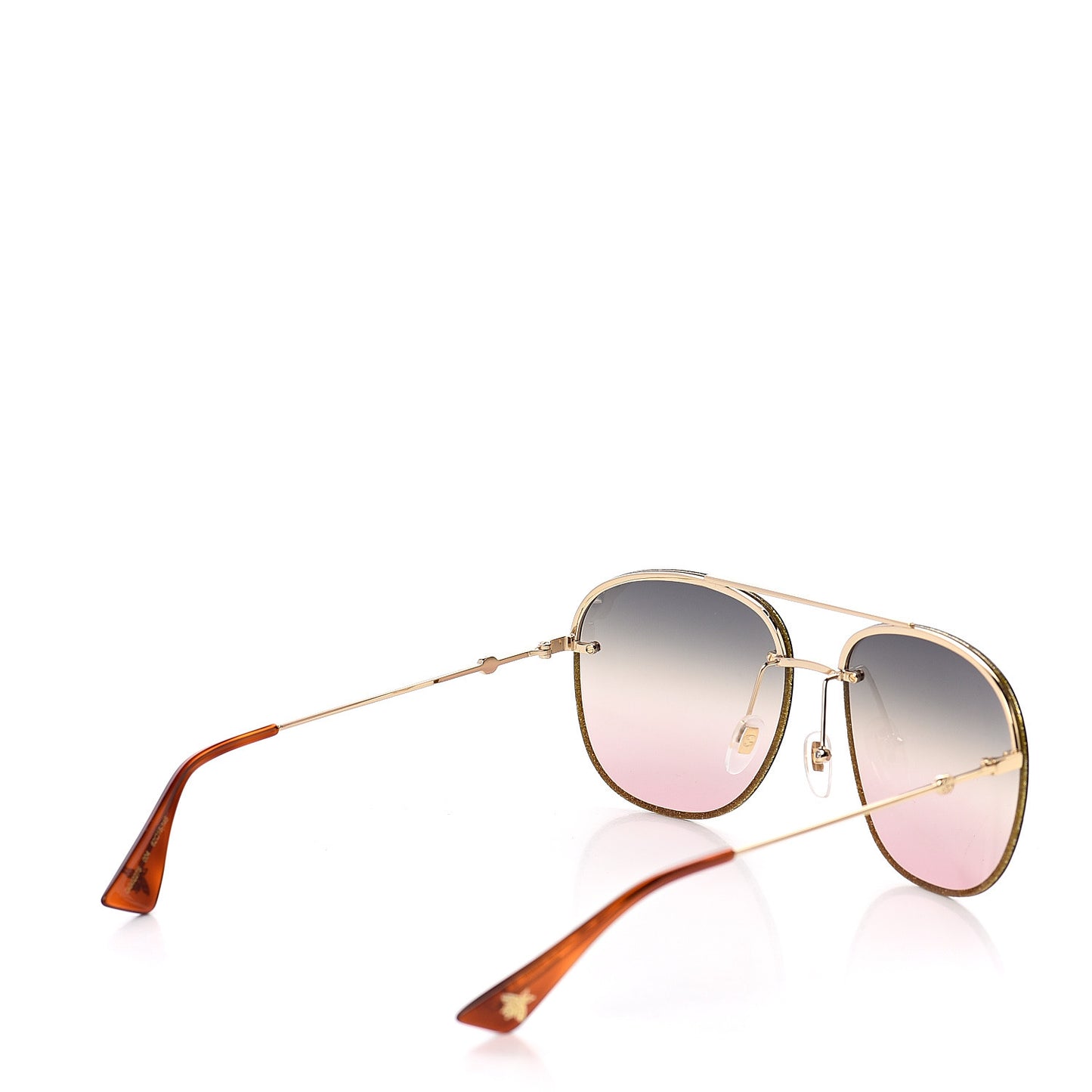 Metal Glitter Aviator Sunglasses G0227S Gold